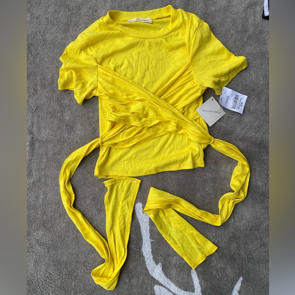 One & Only crop top tee with tie